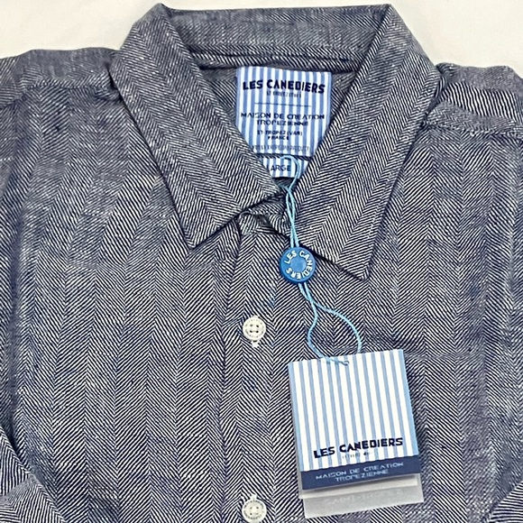 Les Canebiers Other - NWT 🇫🇷 Les Canebiers Men’s Linen Chevron Shirt